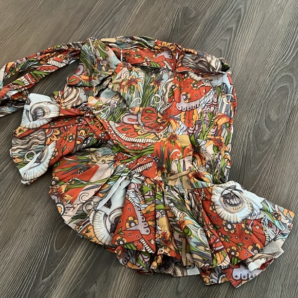 NWT Zimmermann KALEIDOSCOPE WRAP TIE SKIRT - Picture 9 of 11